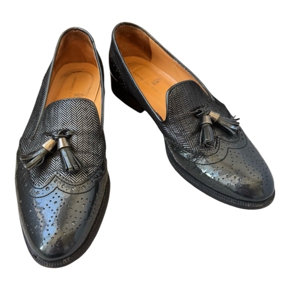 Bardnessa Franchetti Shoes - Bardnessa Franchetti Women’s Black Wingtip Brogue Tassel Loafers EU 36 (US 5.5)